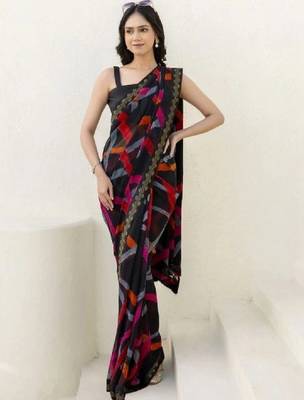 Zari poly georgette bandhani saree 1