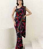 Zari poly georgette bandhani saree