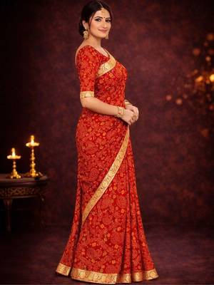 Bandhani zari poly georgette bandhani saree 1