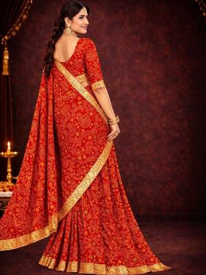 Bandhani zari poly georgette bandhani saree 2