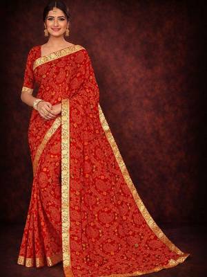 Bandhani zari poly georgette bandhani saree 3