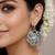 Oxidized Silver Floral Drop Earrings, Round Boho Dangle Earrings for Women