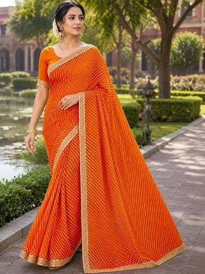 Leheriya zari pure chiffon leheriya saree 1