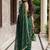 Green sequinned leheriya saree with unstiched blouse