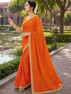 Leheriya pure chiffon leheriya saree 1