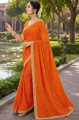 Leheriya pure chiffon leheriya saree