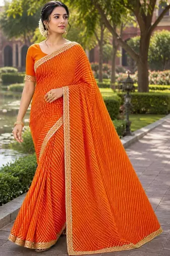 Leheriya pure chiffon leheriya saree