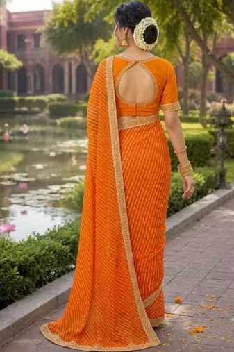 Leheriya pure chiffon leheriya saree