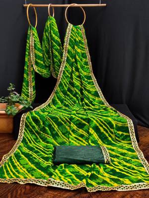 Tie and dye pure chiffon leheriya saree 4