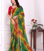 Bandhani pure chiffon bandhani saree
