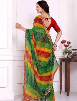 Bandhani pure chiffon bandhani saree 4