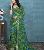 Bandhani poly georgette bandhani saree