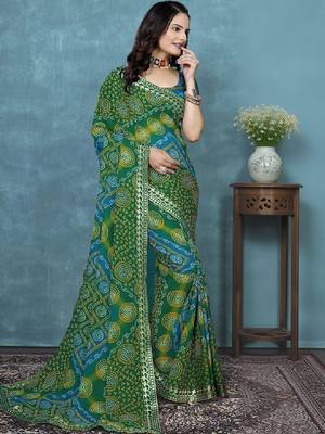 Bandhani poly georgette bandhani saree 3