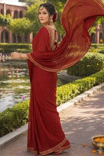 Leheriya pure chiffon leheriya saree