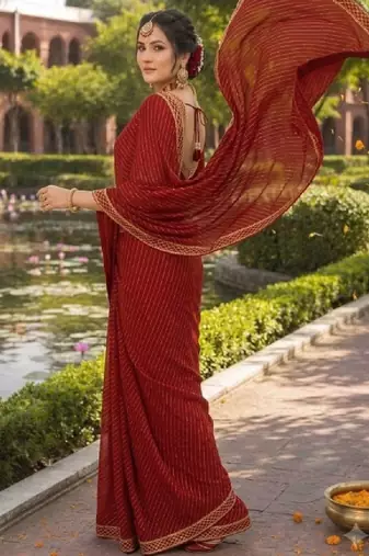 Leheriya pure chiffon leheriya saree