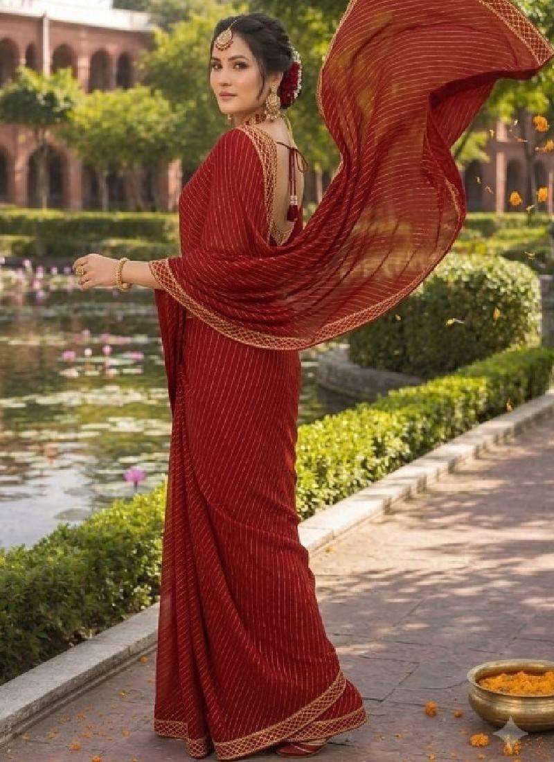 Leheriya pure chiffon leheriya saree