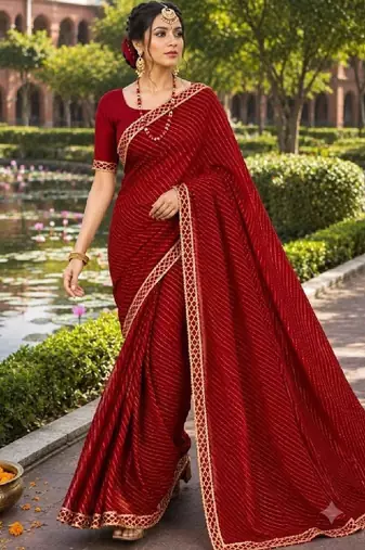 Leheriya pure chiffon leheriya saree