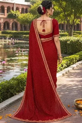 Leheriya pure chiffon leheriya saree