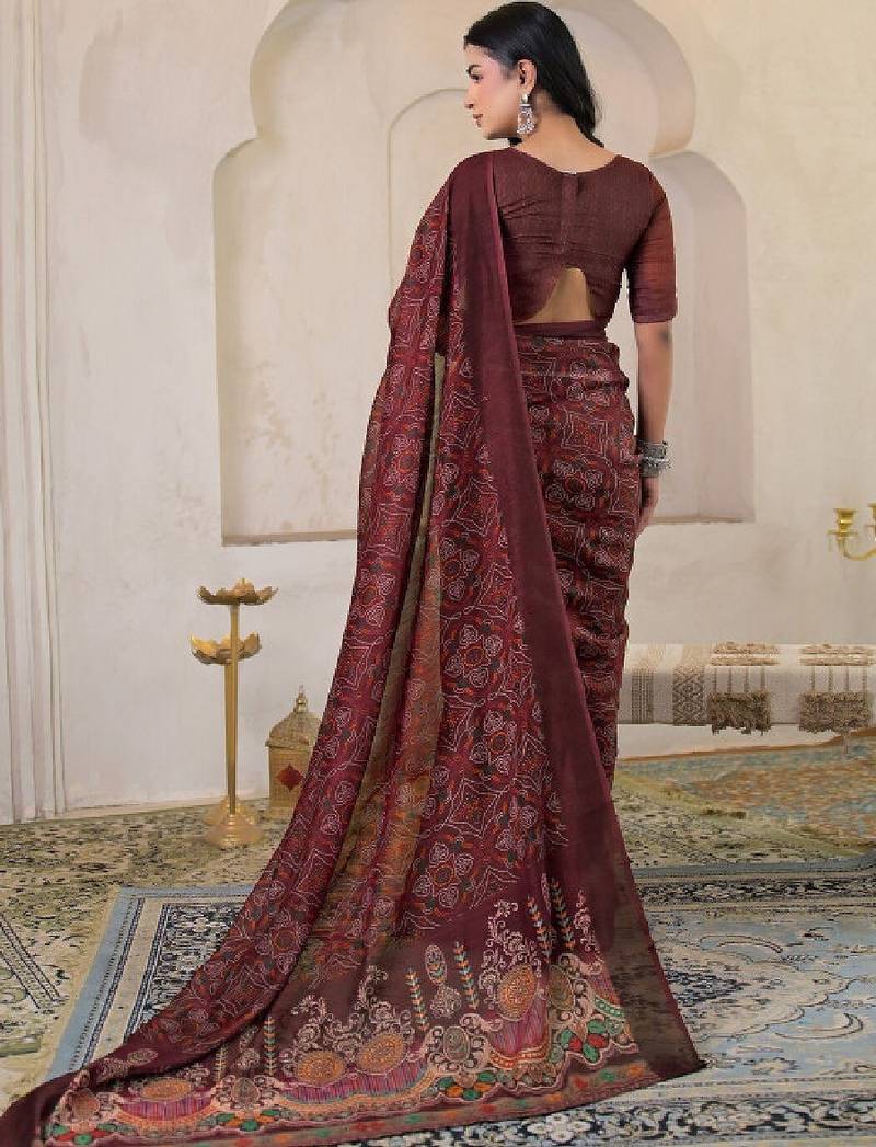 Bandhani pure linen bandhani saree
