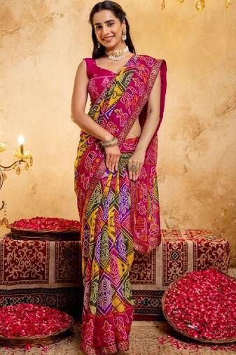 Bandhani pure georgette bandhani saree