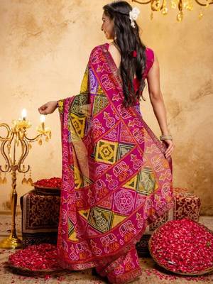 Bandhani pure georgette bandhani saree 2