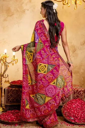 Bandhani pure georgette bandhani saree