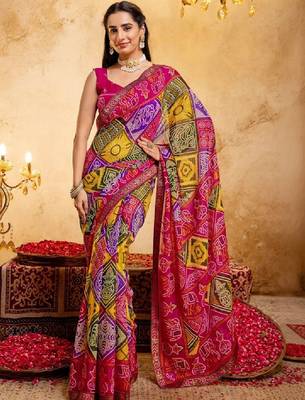 Bandhani pure georgette bandhani saree 3