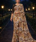 Pure georgette bandhani saree