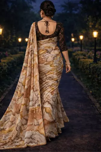 Pure georgette bandhani saree