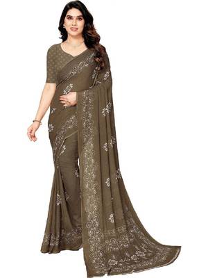 Women bandhani pure georgette saree 1