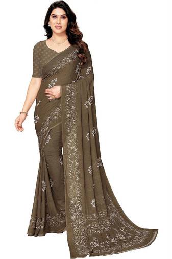 Women bandhani pure georgette saree