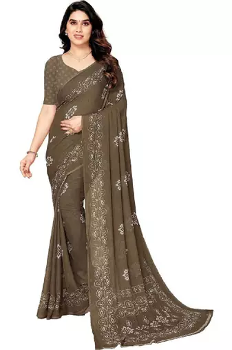 Women bandhani pure georgette saree