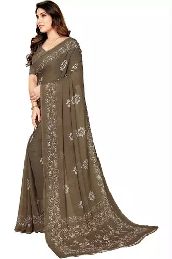 Women bandhani pure georgette saree