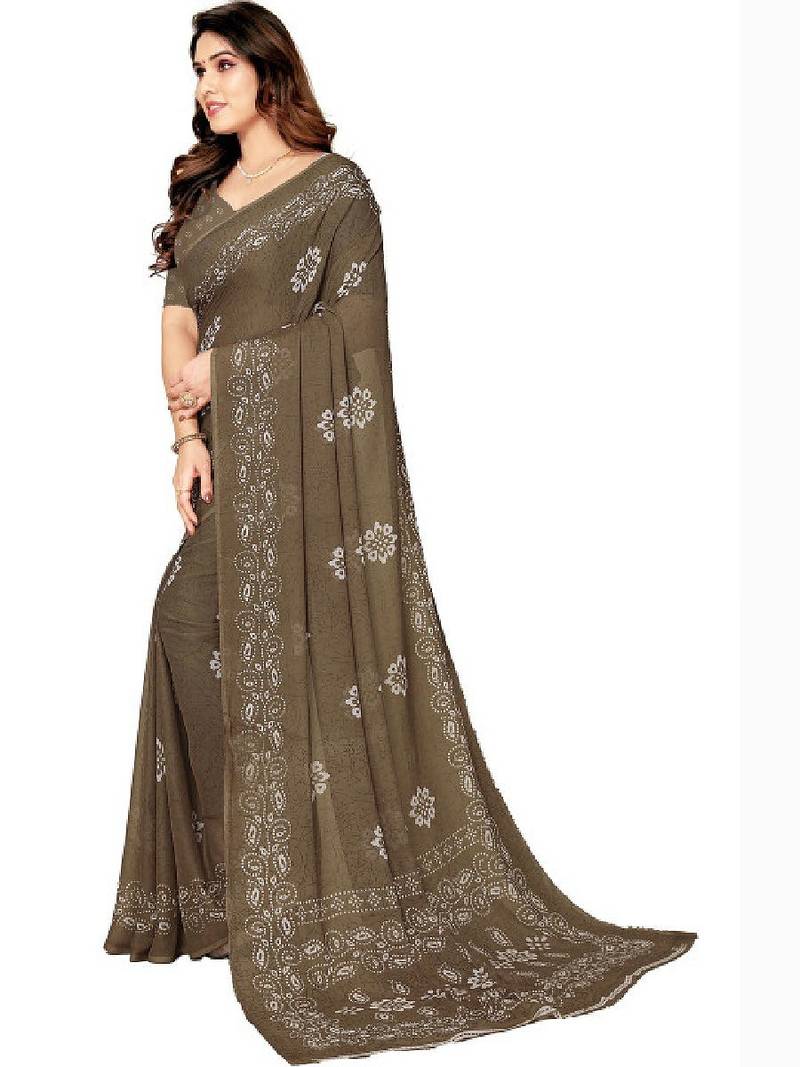 Women bandhani pure georgette saree