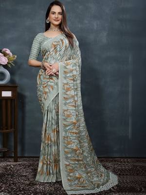 Pure georgette bandhani saree 1