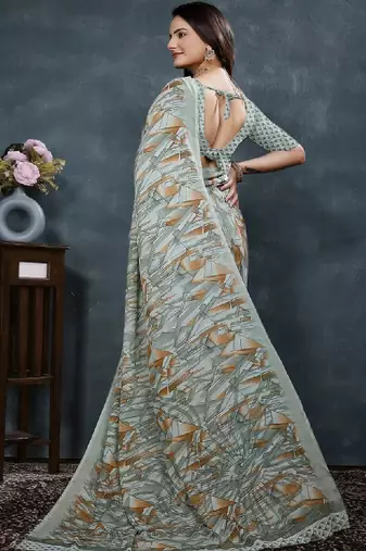 Pure georgette bandhani saree