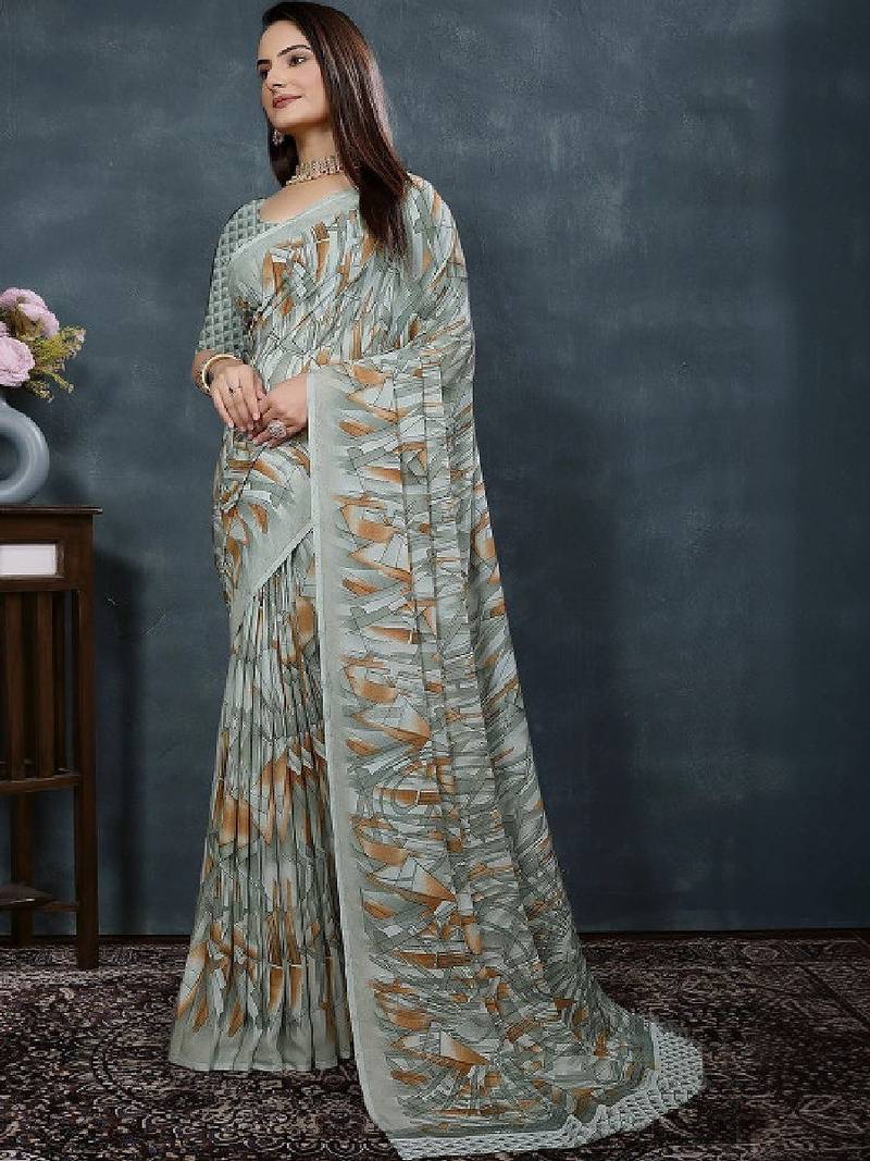 Pure georgette bandhani saree