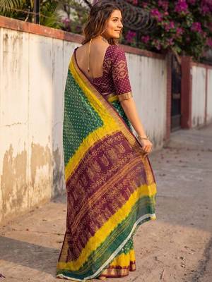 Bandhani zari bandhani saree 2