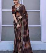 Poly georgette bandhani saree