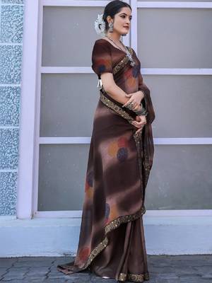 Poly georgette bandhani saree 2