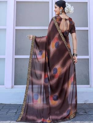 Poly georgette bandhani saree 3