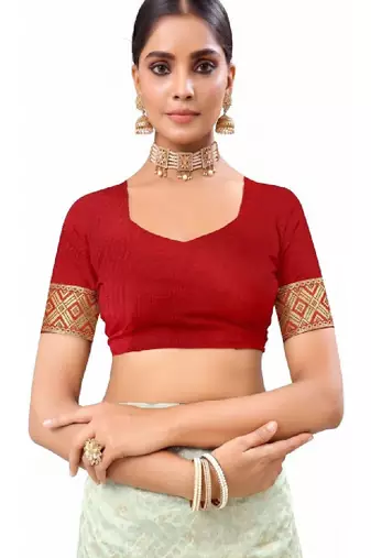 Woven design zari poly georgette designer bandhani saree