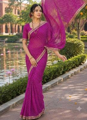 Leheriya zari pure chiffon leheriya saree 3