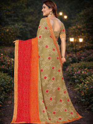 Bandhani poly georgette bandhani saree 2