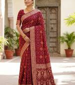 Bandhani zari heavy work bandhani saree