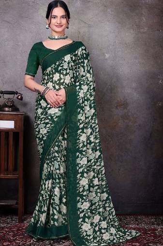 Bandhani poly georgette bandhani saree