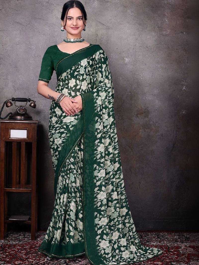 Bandhani poly georgette bandhani saree