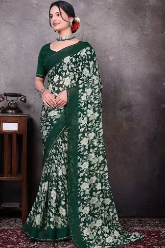 Bandhani poly georgette bandhani saree