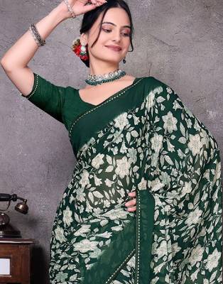 Bandhani poly georgette bandhani saree 4