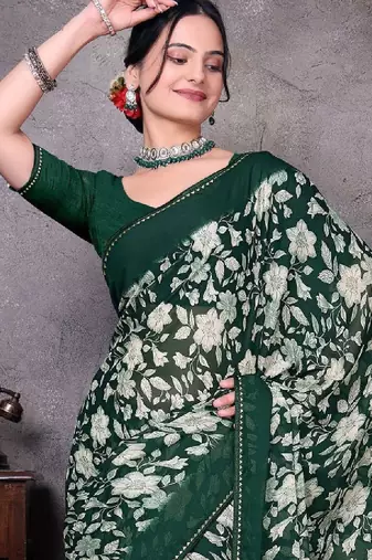 Bandhani poly georgette bandhani saree